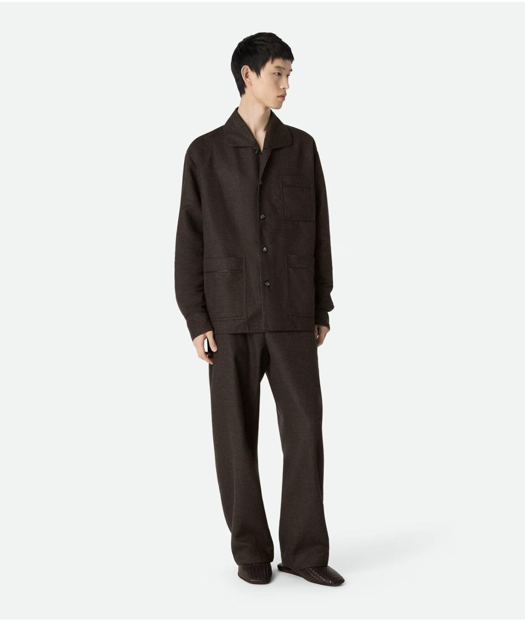 BOTTEGA VENETA Коричневые кожаные шлепанцы, фото 2