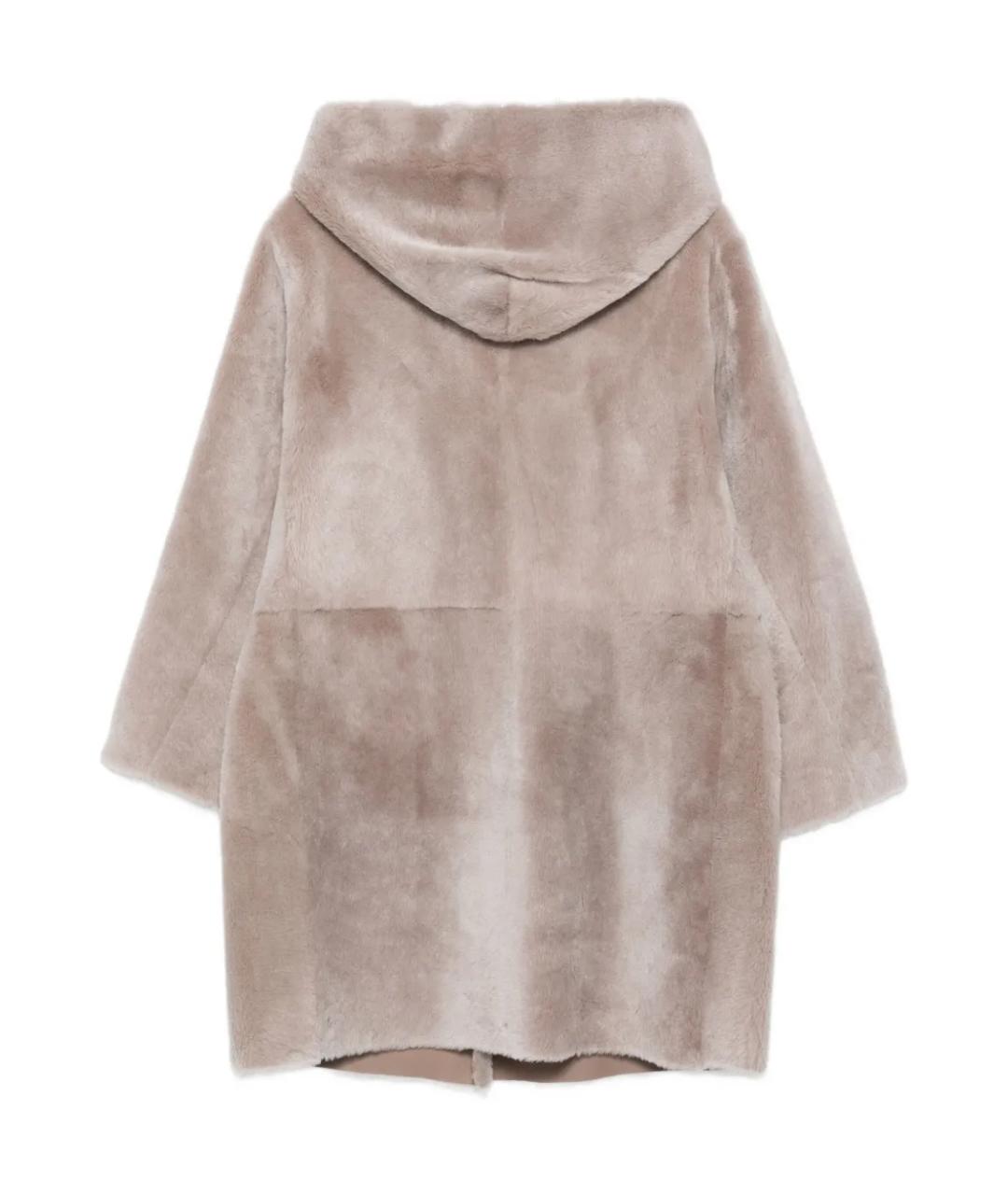 MANZONI 24 Бежевая меховая дубленка, фото 2