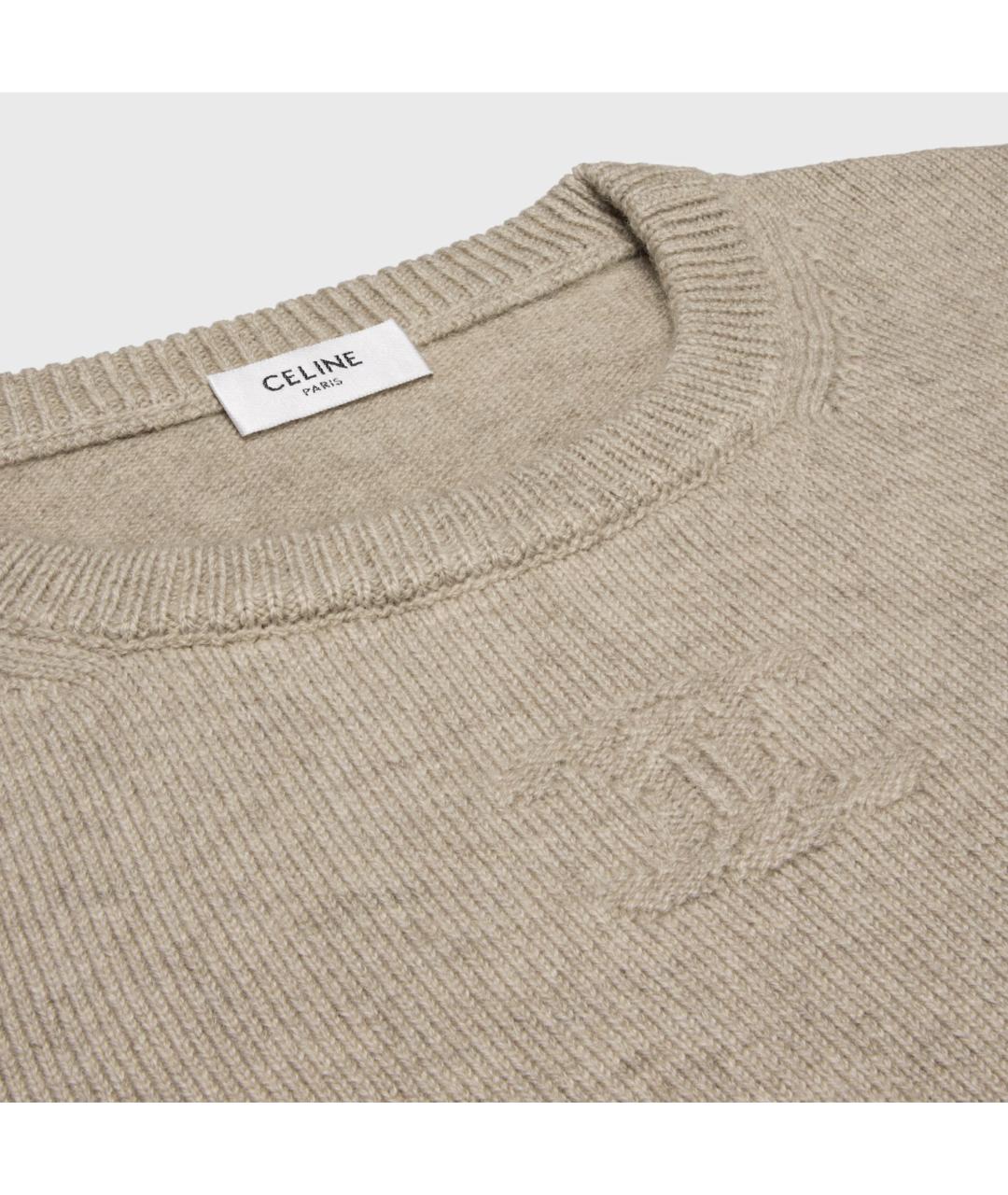 CELINE Бежевый кашемировый джемпер / свитер, фото 3