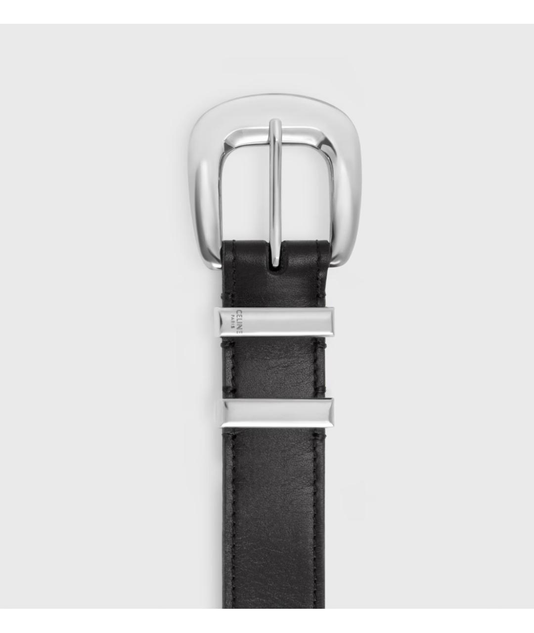 CELINE Черный кожаный ремень, фото 4