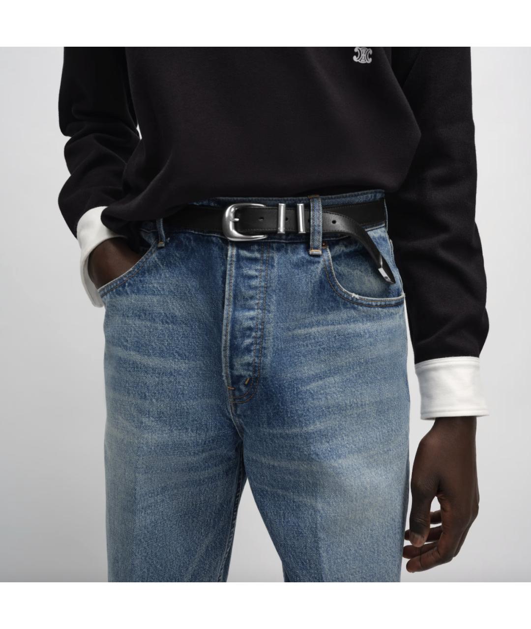 CELINE Черный кожаный ремень, фото 2