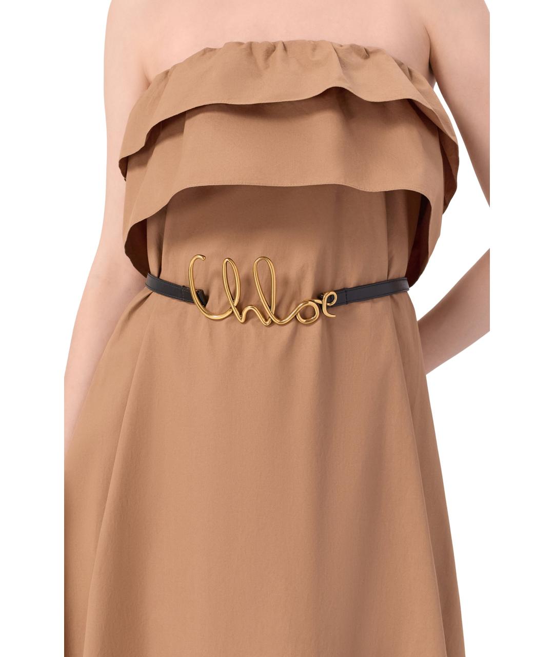 CHLOE Черный кожаный ремень, фото 4