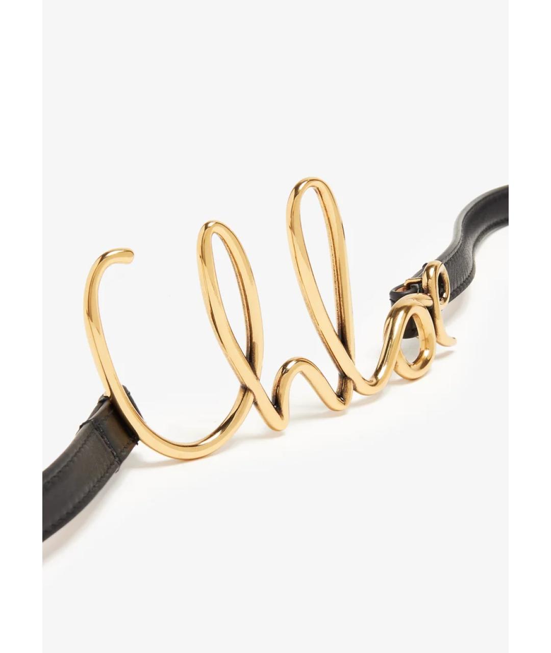 CHLOE Черный кожаный ремень, фото 2