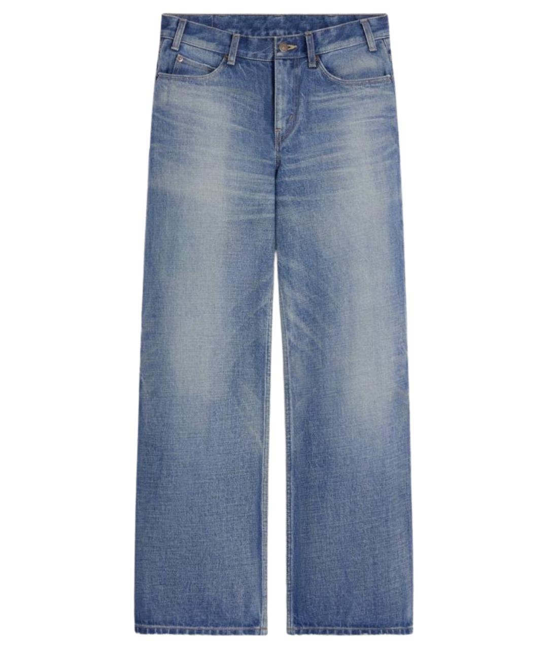 CELINE Голубые хлопковые прямые джинсы, фото 1