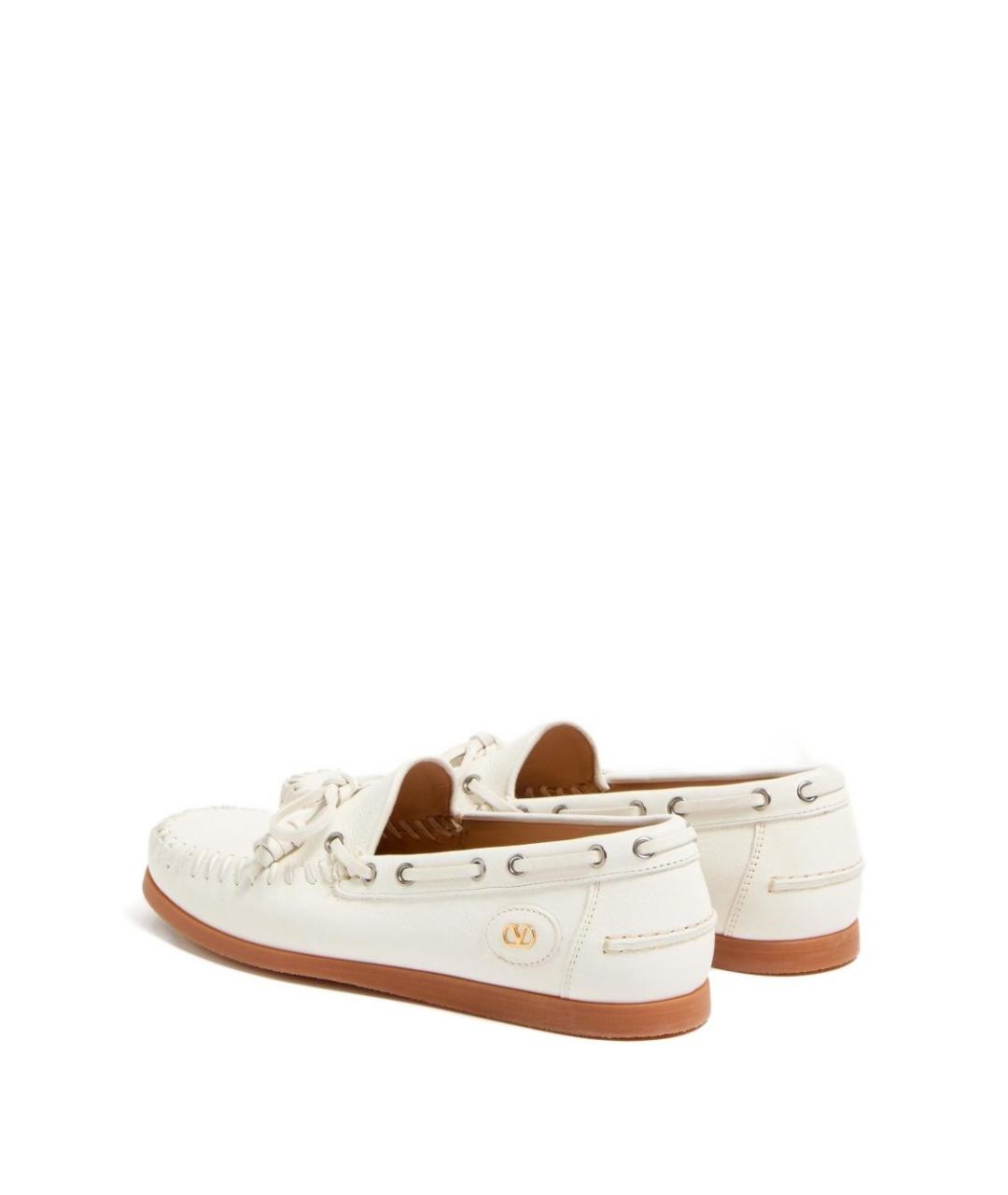 VALENTINO Белые кожаные мокасины, фото 4