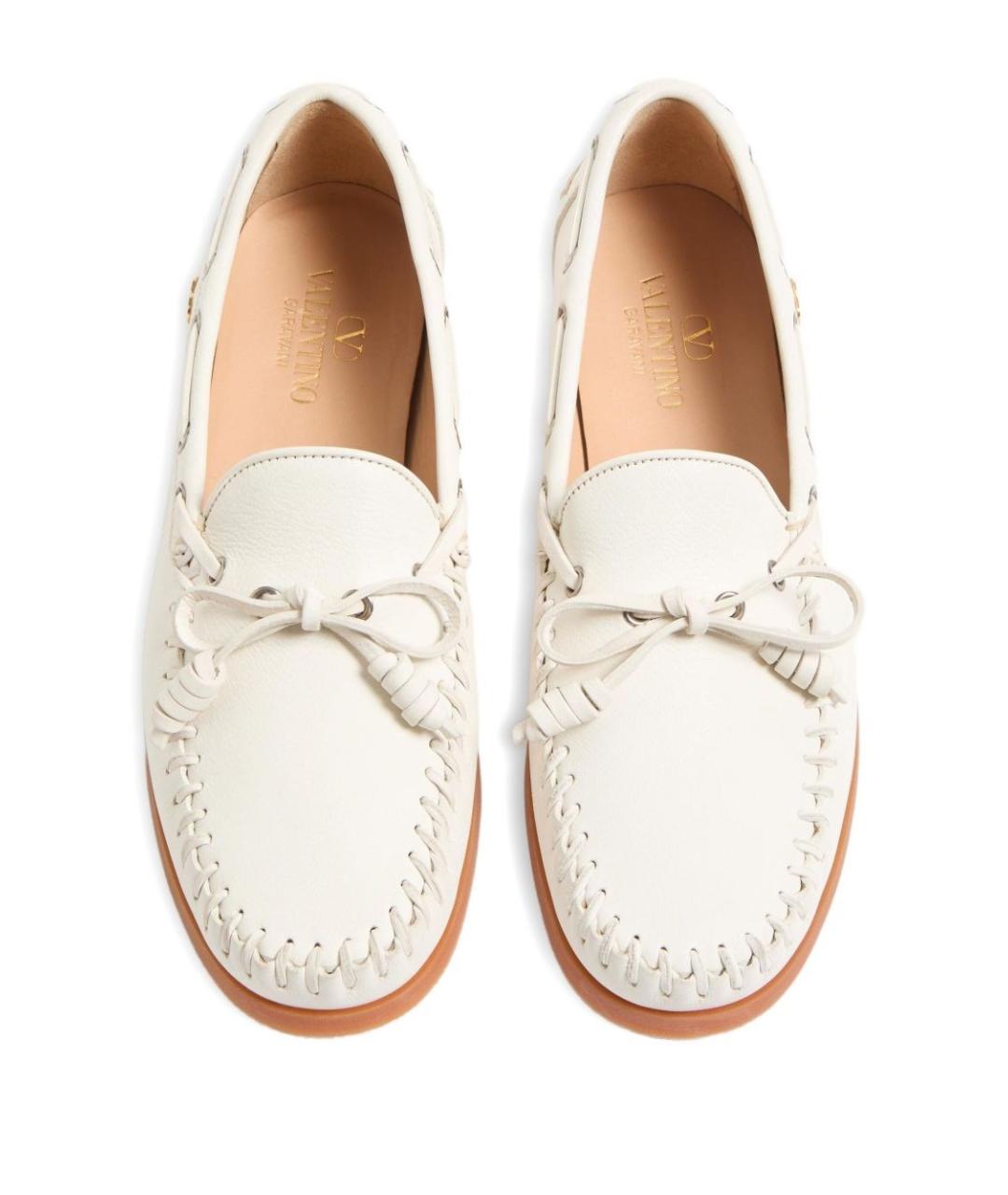 VALENTINO Белые кожаные мокасины, фото 5