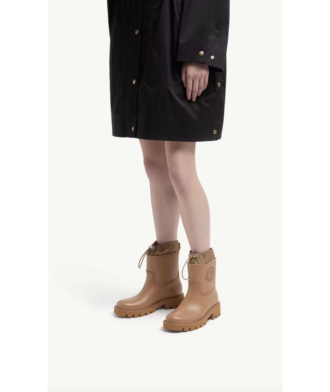 MONCLER Бежевые резиновые ботинки, фото 2