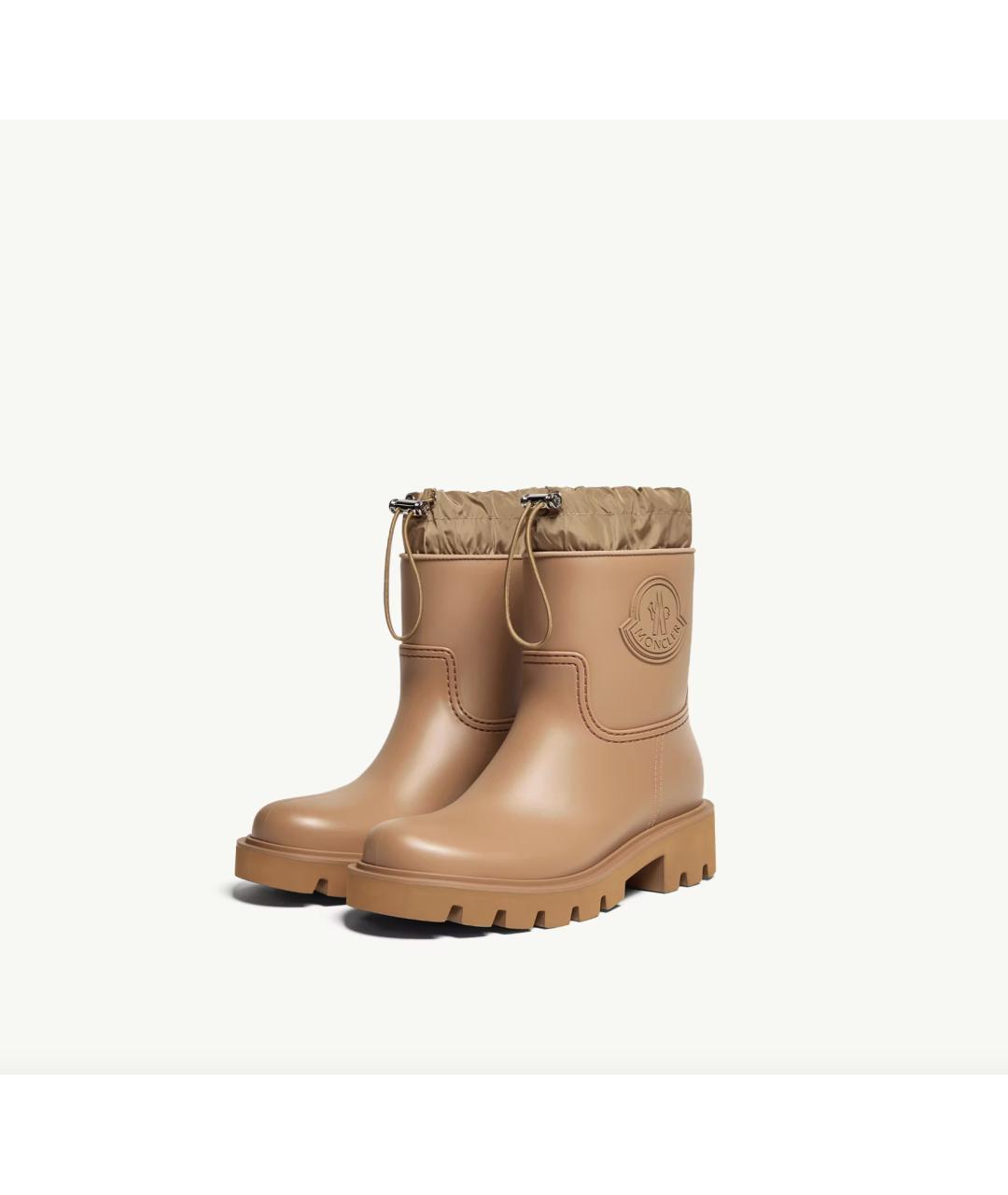 MONCLER Бежевые резиновые ботинки, фото 4