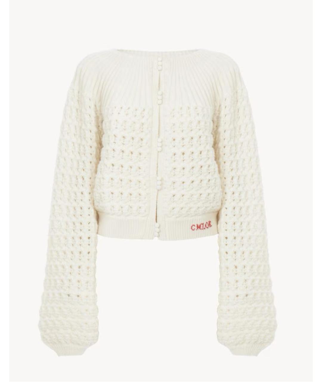 CHLOE Белый шерстяной кардиган, фото 7