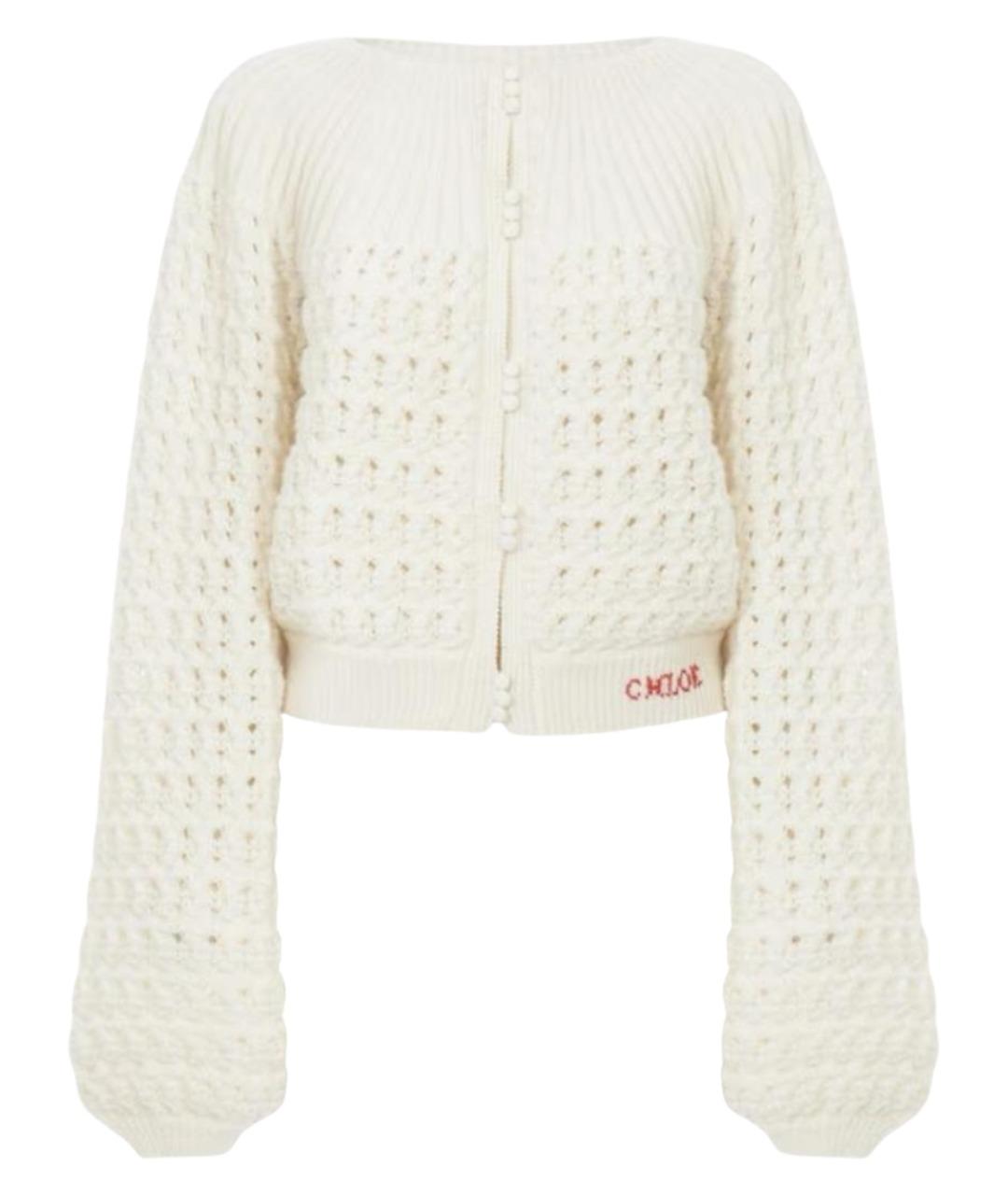 CHLOE Белый шерстяной кардиган, фото 1