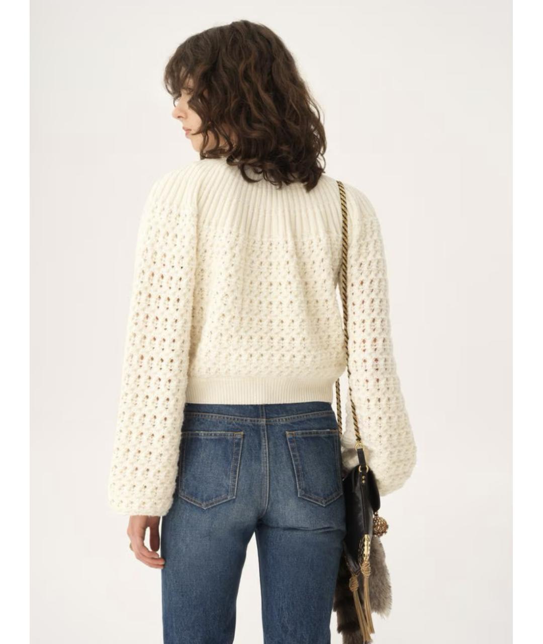 CHLOE Белый шерстяной кардиган, фото 4