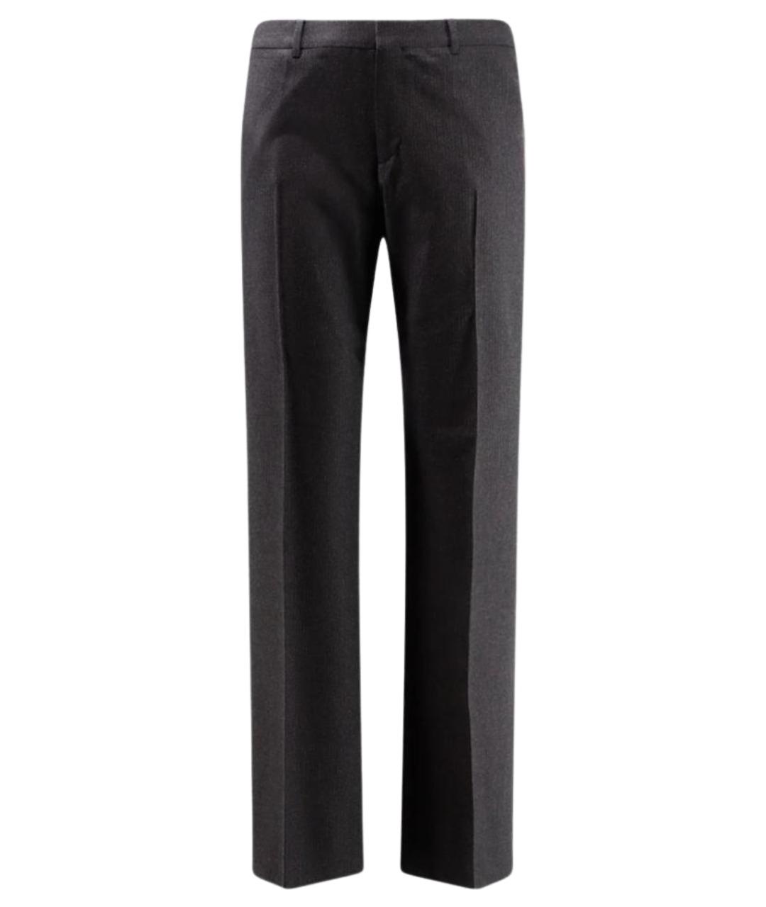 CELINE Серые шерстяные классические брюки, фото 1