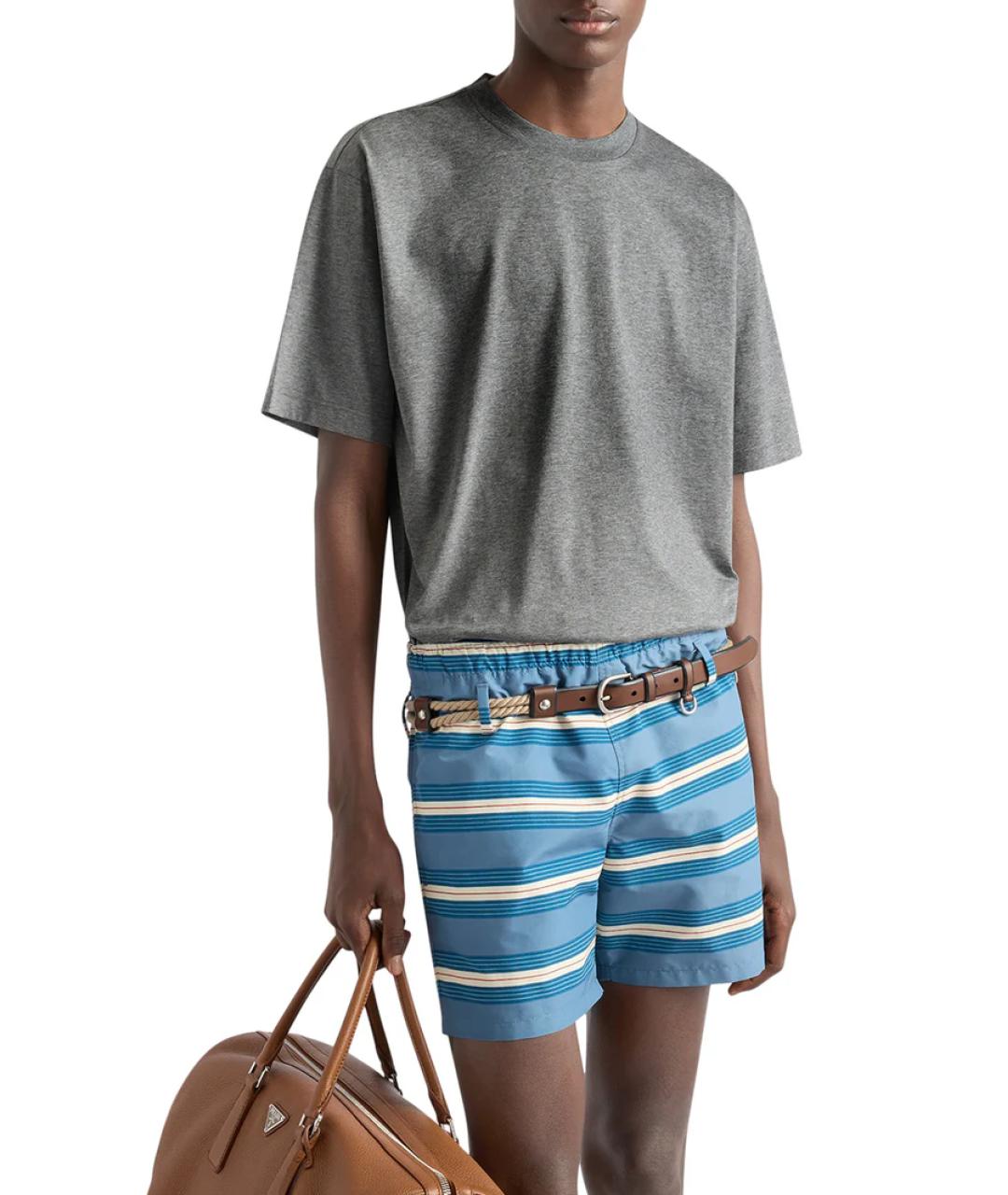 PRADA Серая хлопковая футболка, фото 3