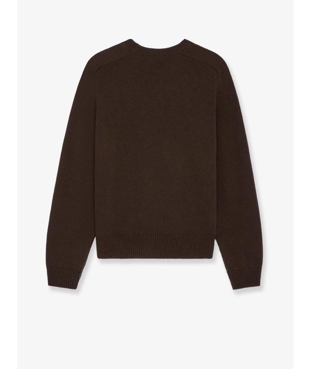 CELINE Коричневый шерстяной джемпер / свитер, фото 2