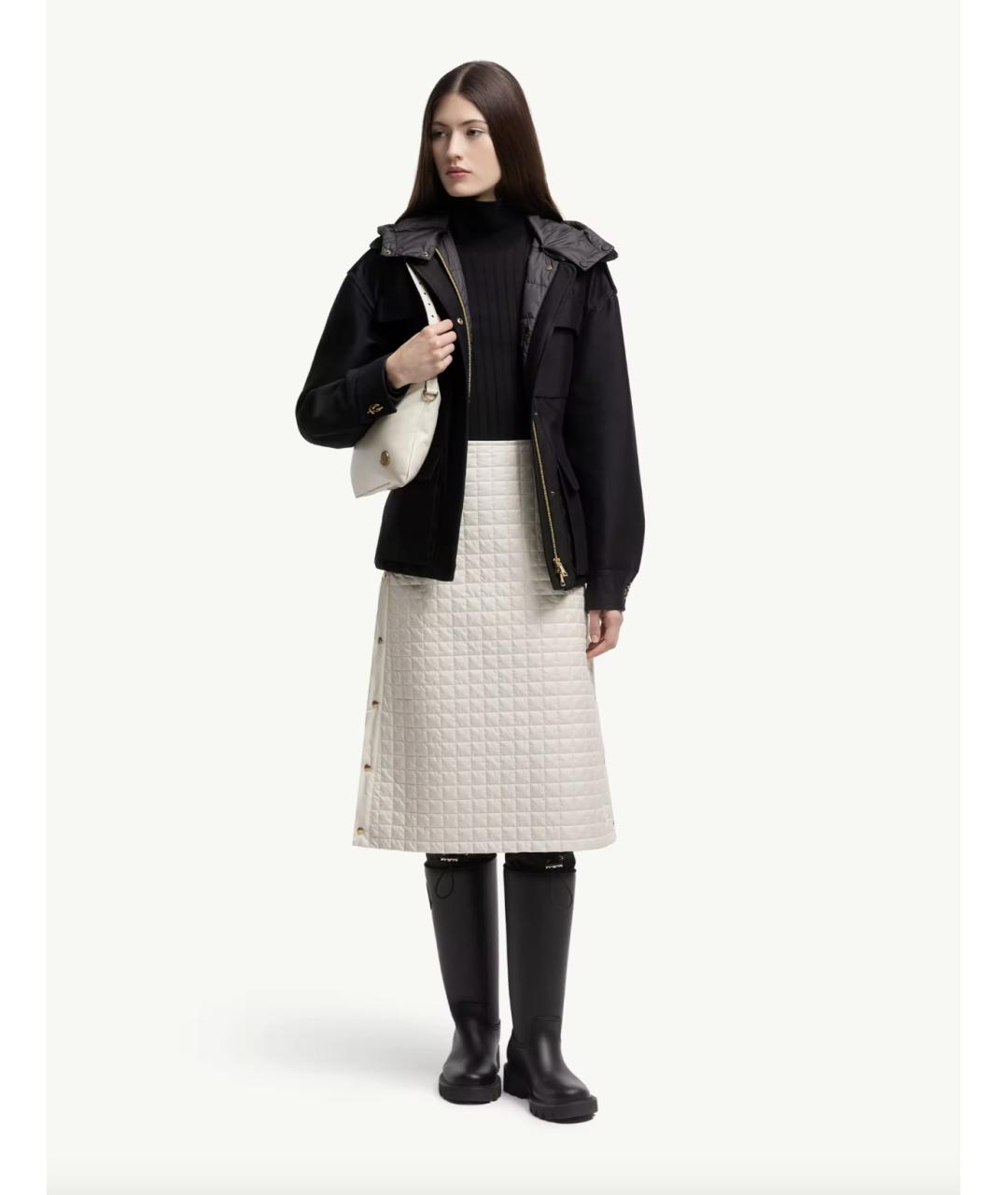 MONCLER Белая полиэстеровая юбка миди, фото 2