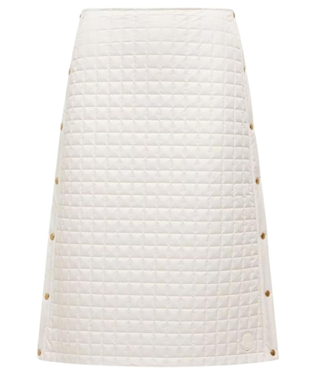MONCLER Белая полиэстеровая юбка миди, фото 1