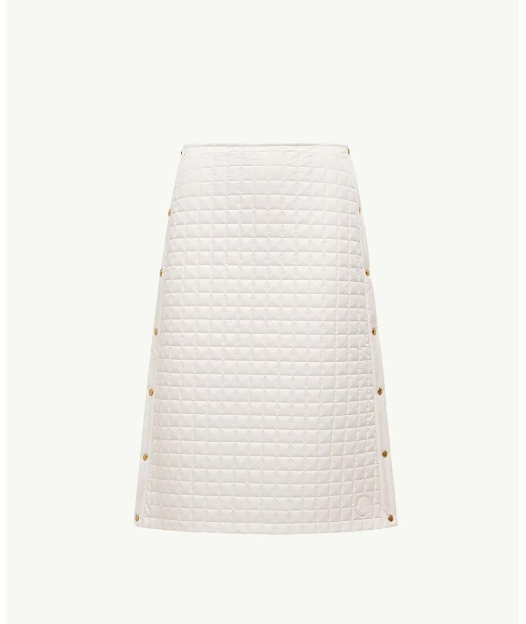 MONCLER Белая полиэстеровая юбка миди, фото 6