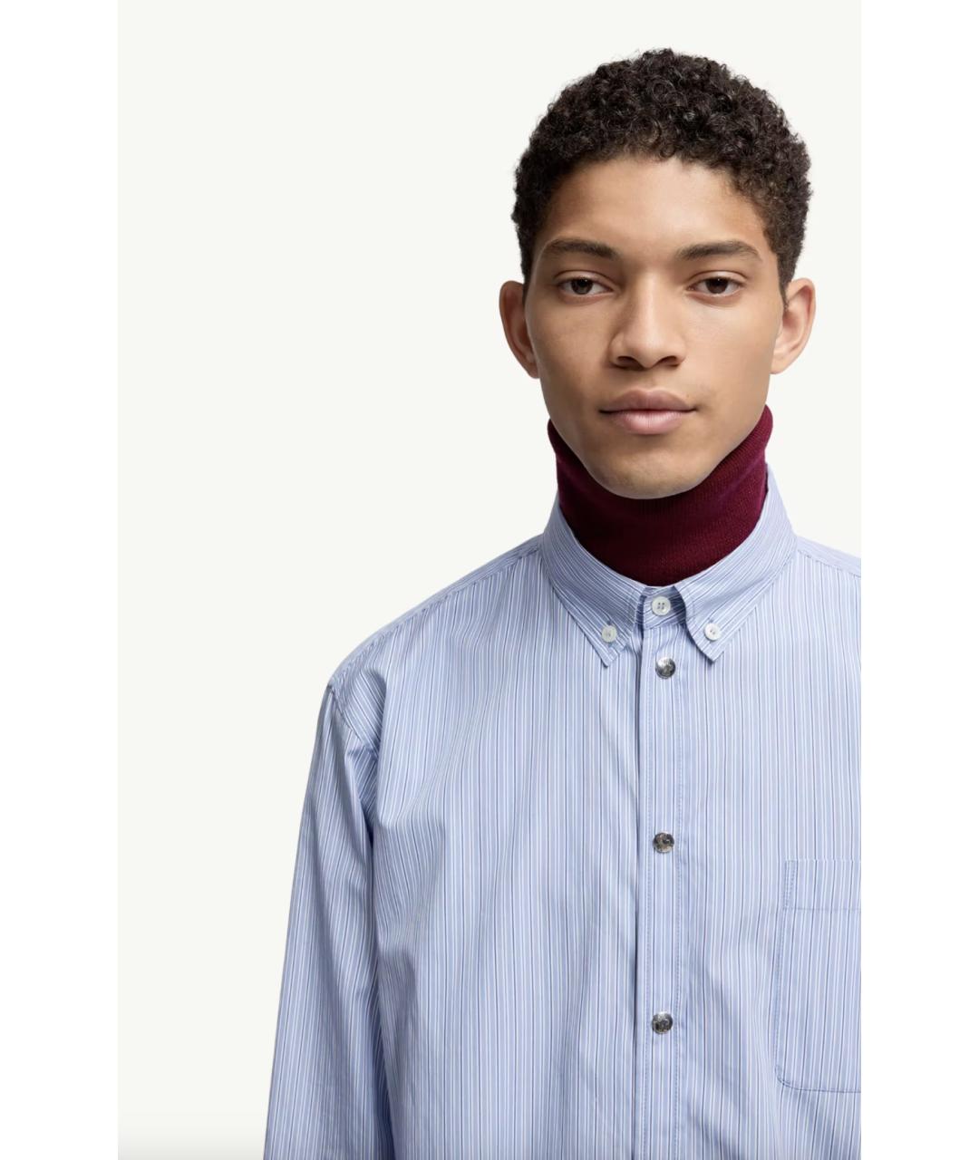 MONCLER Голубая хлопковая кэжуал рубашка, фото 5