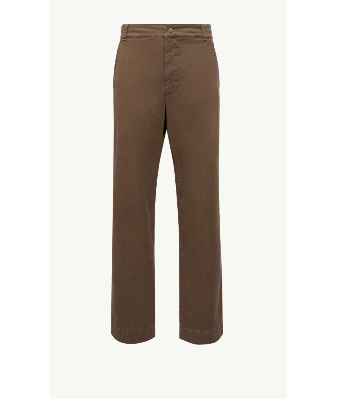 MONCLER Коричневые хлопковые повседневные брюки, фото 6