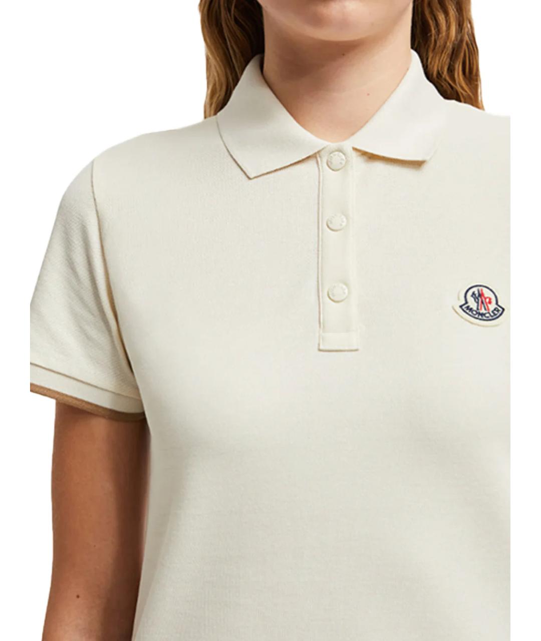 MONCLER Бежевая хлопковая футболка, фото 3