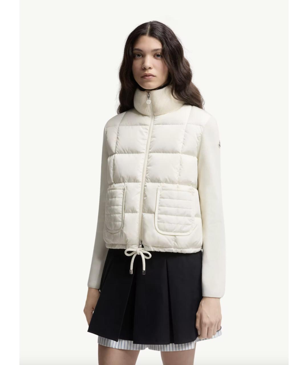 MONCLER Белый полиамидовый кардиган, фото 4