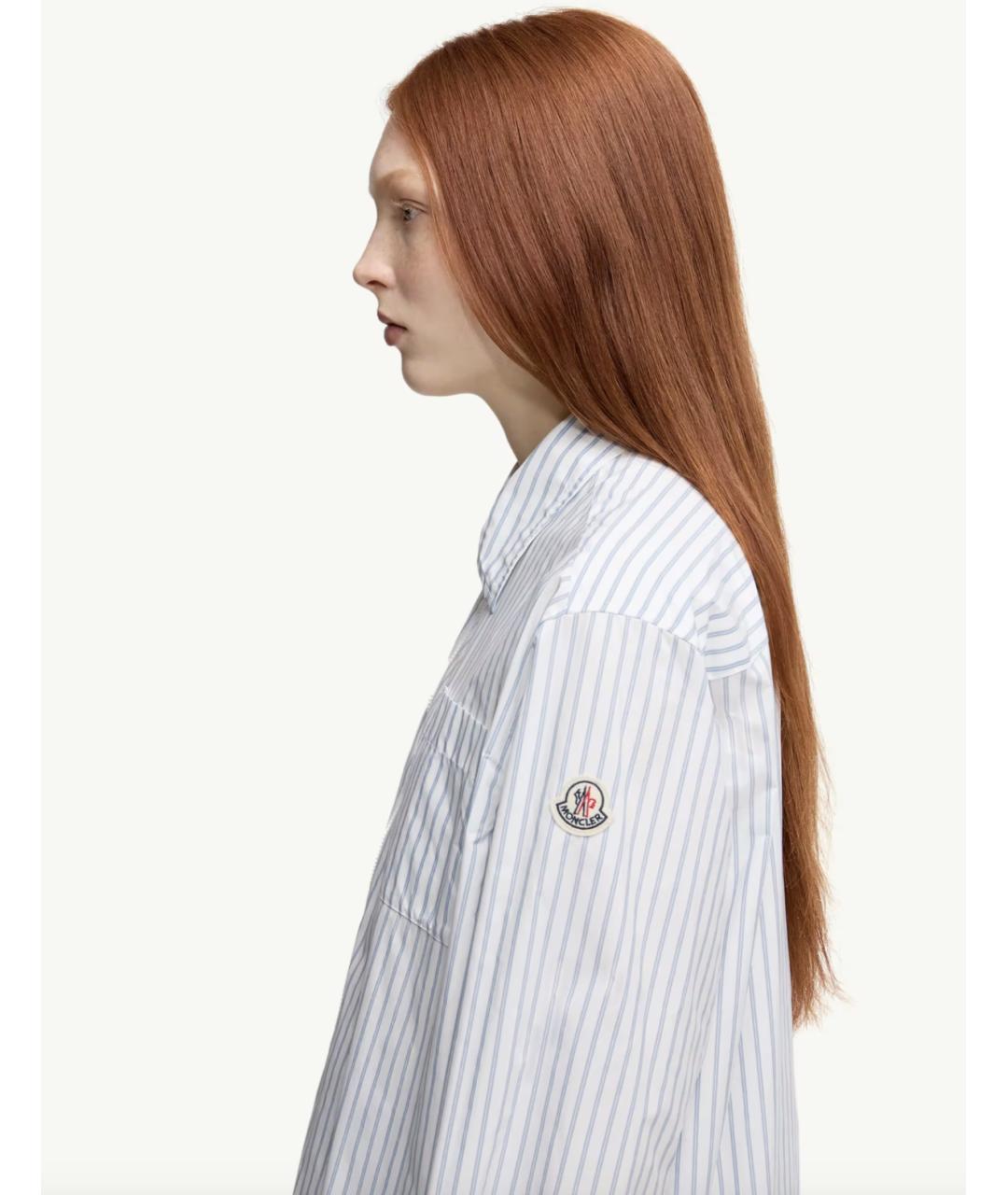 MONCLER Голубая хлопковая рубашка, фото 3