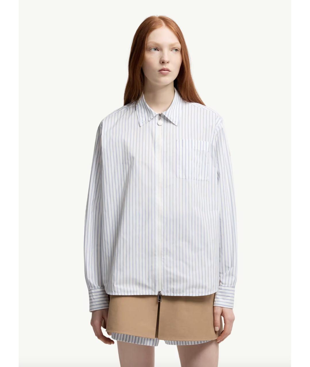 MONCLER Голубая хлопковая рубашка, фото 2