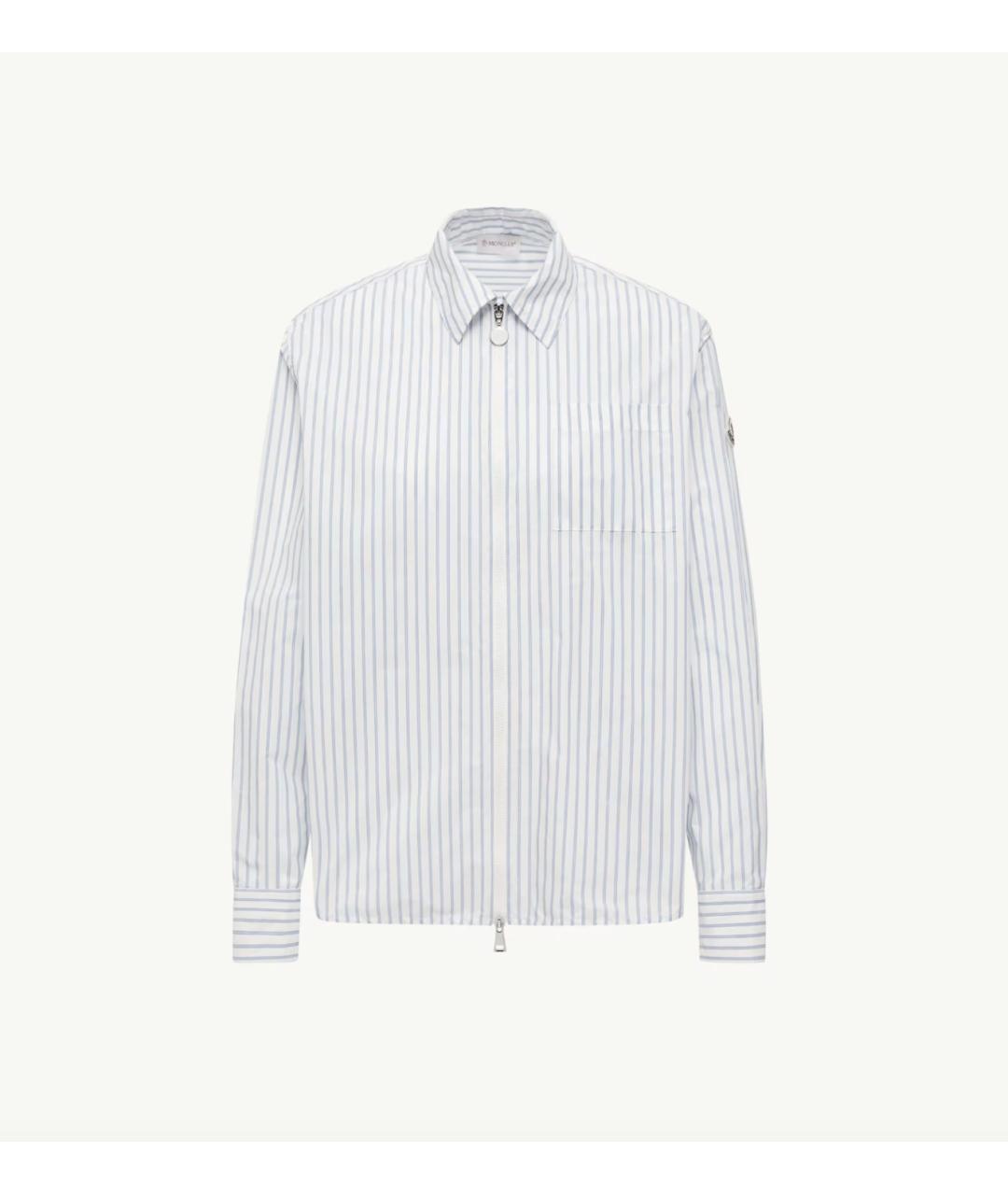 MONCLER Голубая хлопковая рубашка, фото 6