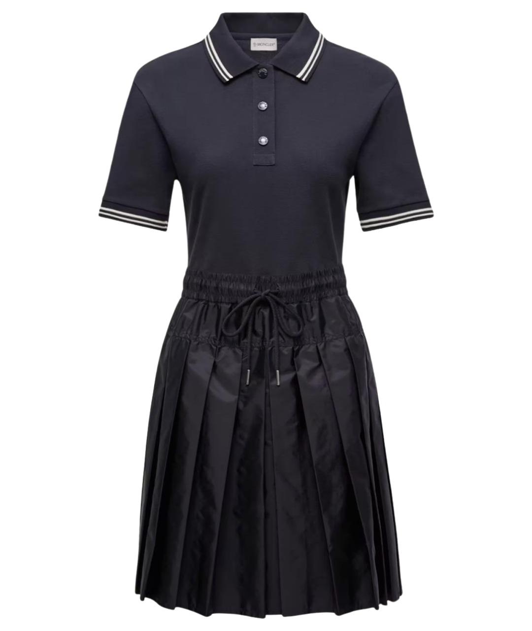 MONCLER Темно-синее хлопковое повседневное платье, фото 1