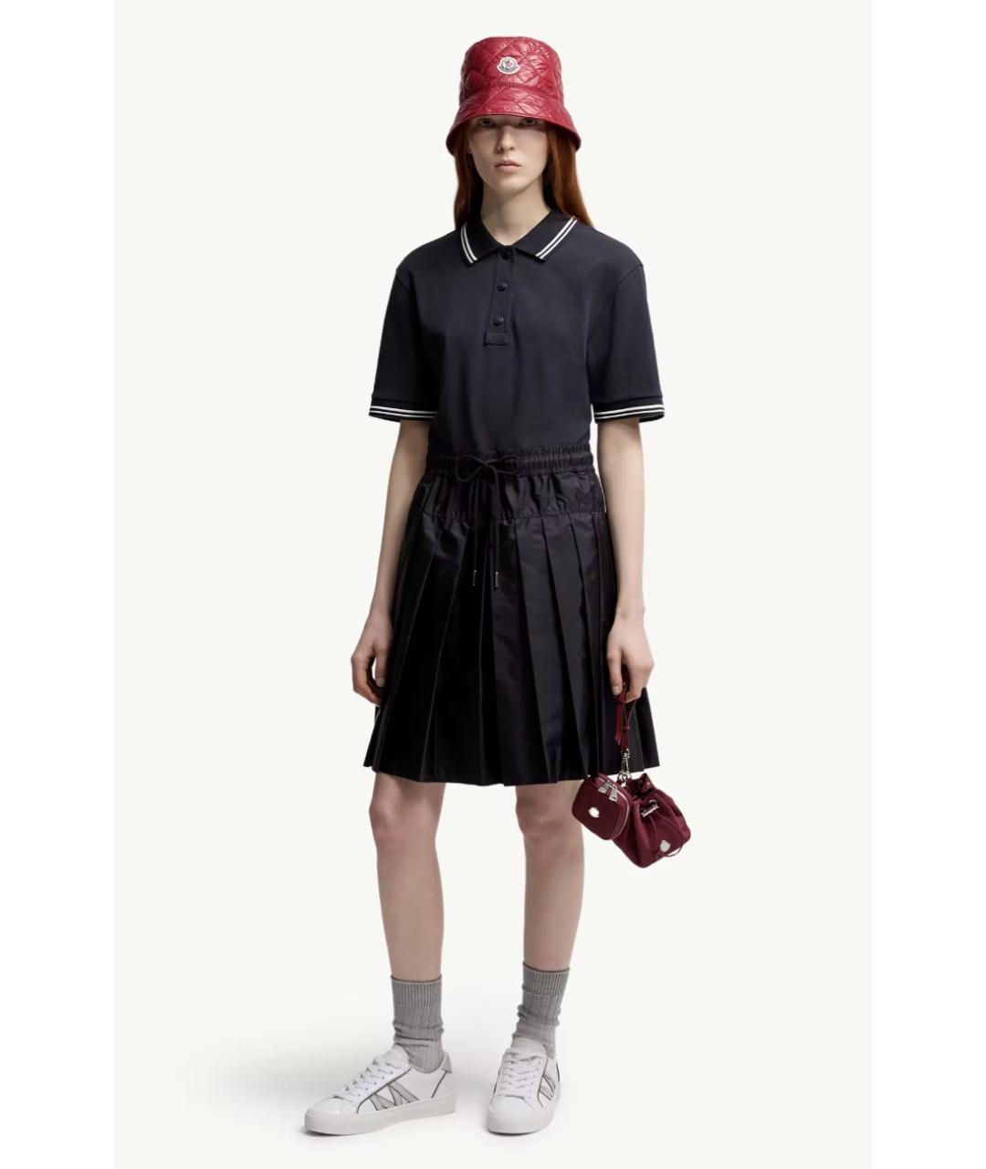 MONCLER Темно-синее хлопковое повседневное платье, фото 4