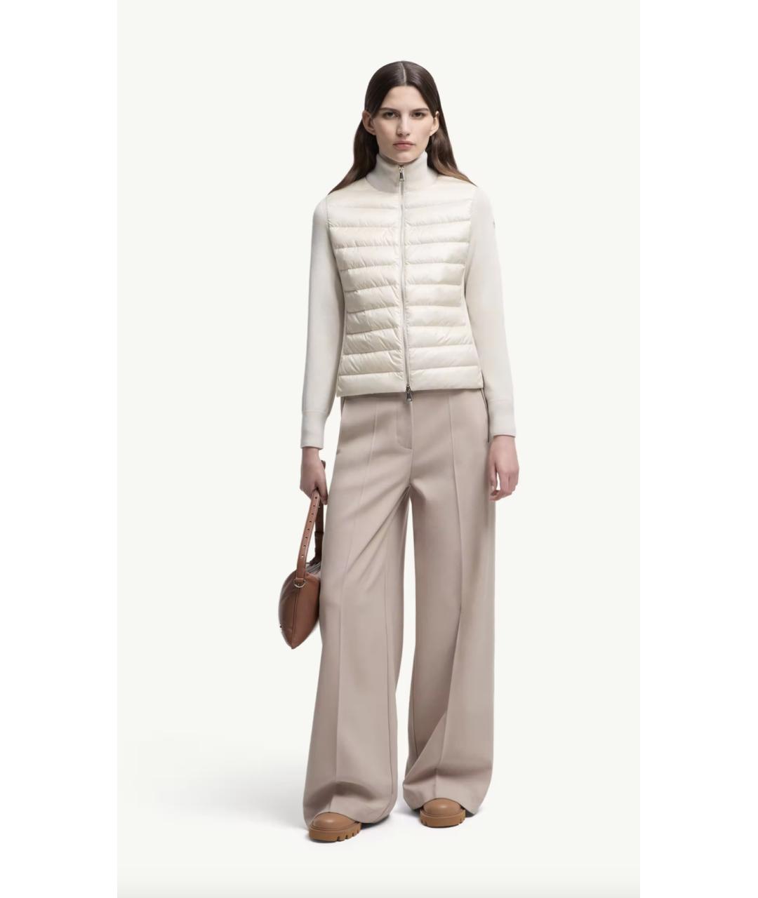 MONCLER Бежевый полиамидовый кардиган, фото 2