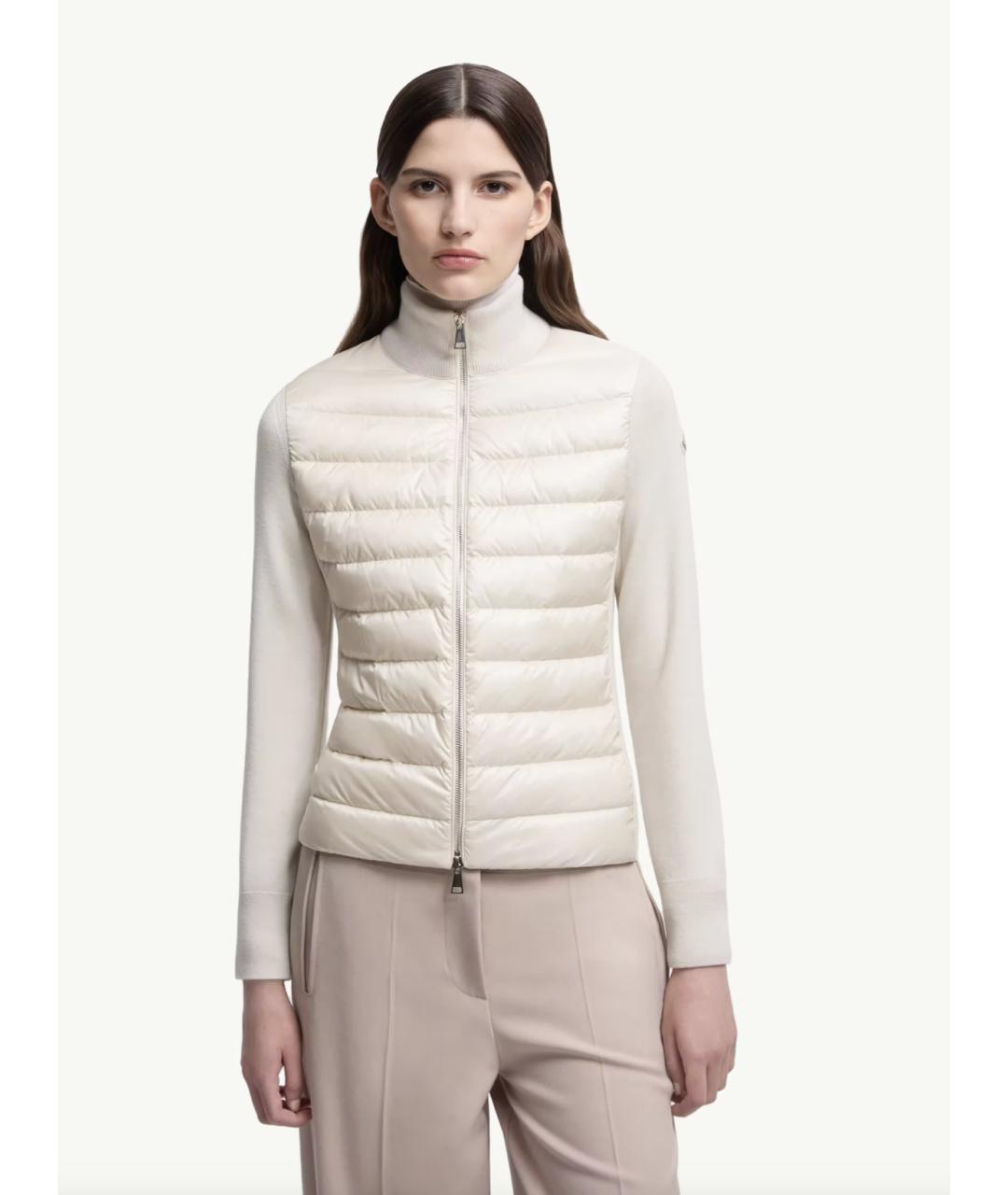 MONCLER Бежевый полиамидовый кардиган, фото 4