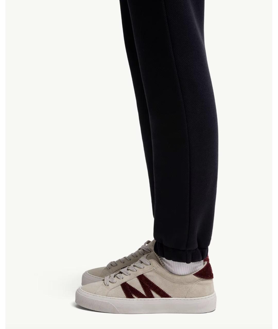 MONCLER Темно-синие хлопковые прямые брюки, фото 2