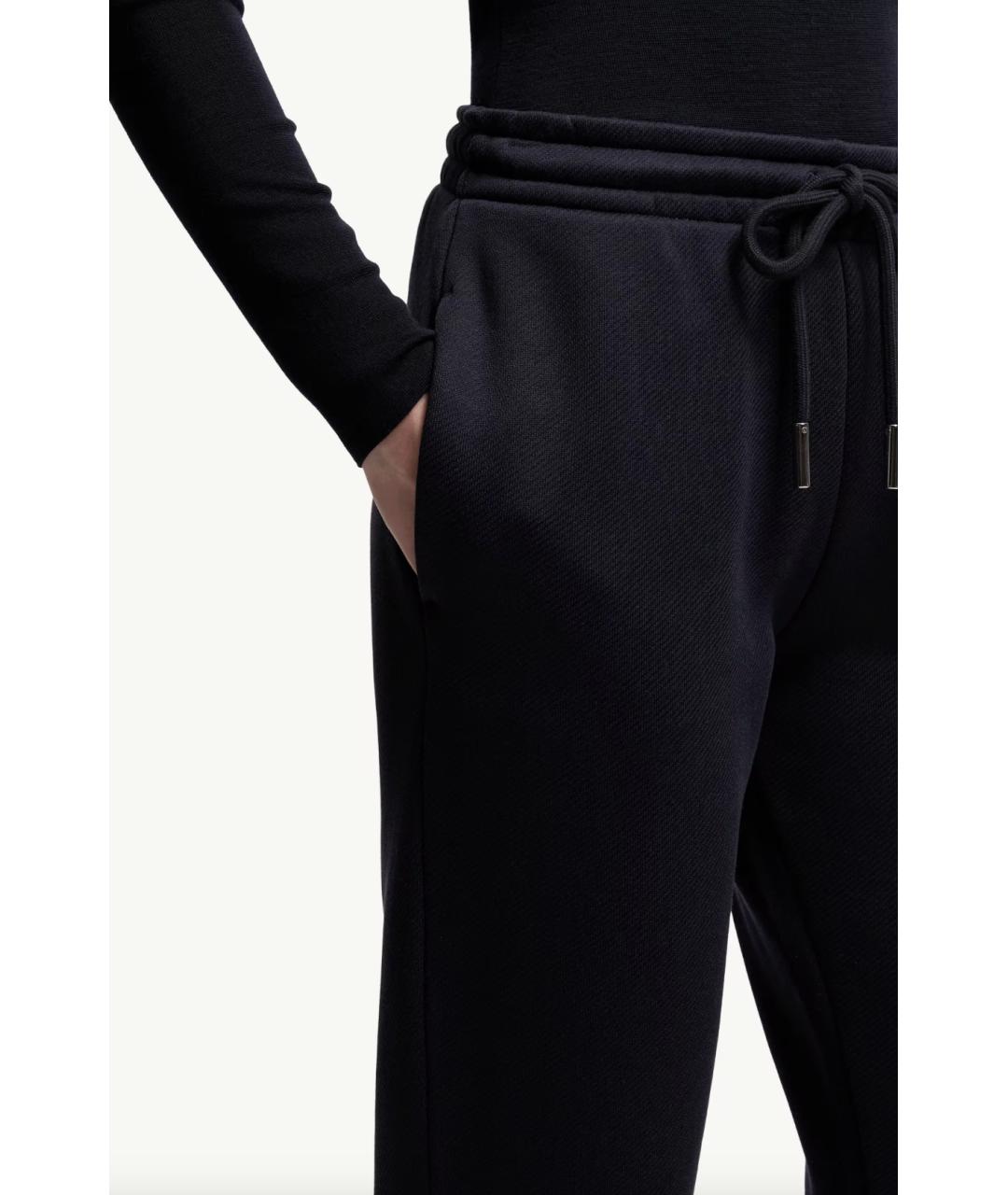 MONCLER Темно-синие хлопковые прямые брюки, фото 6