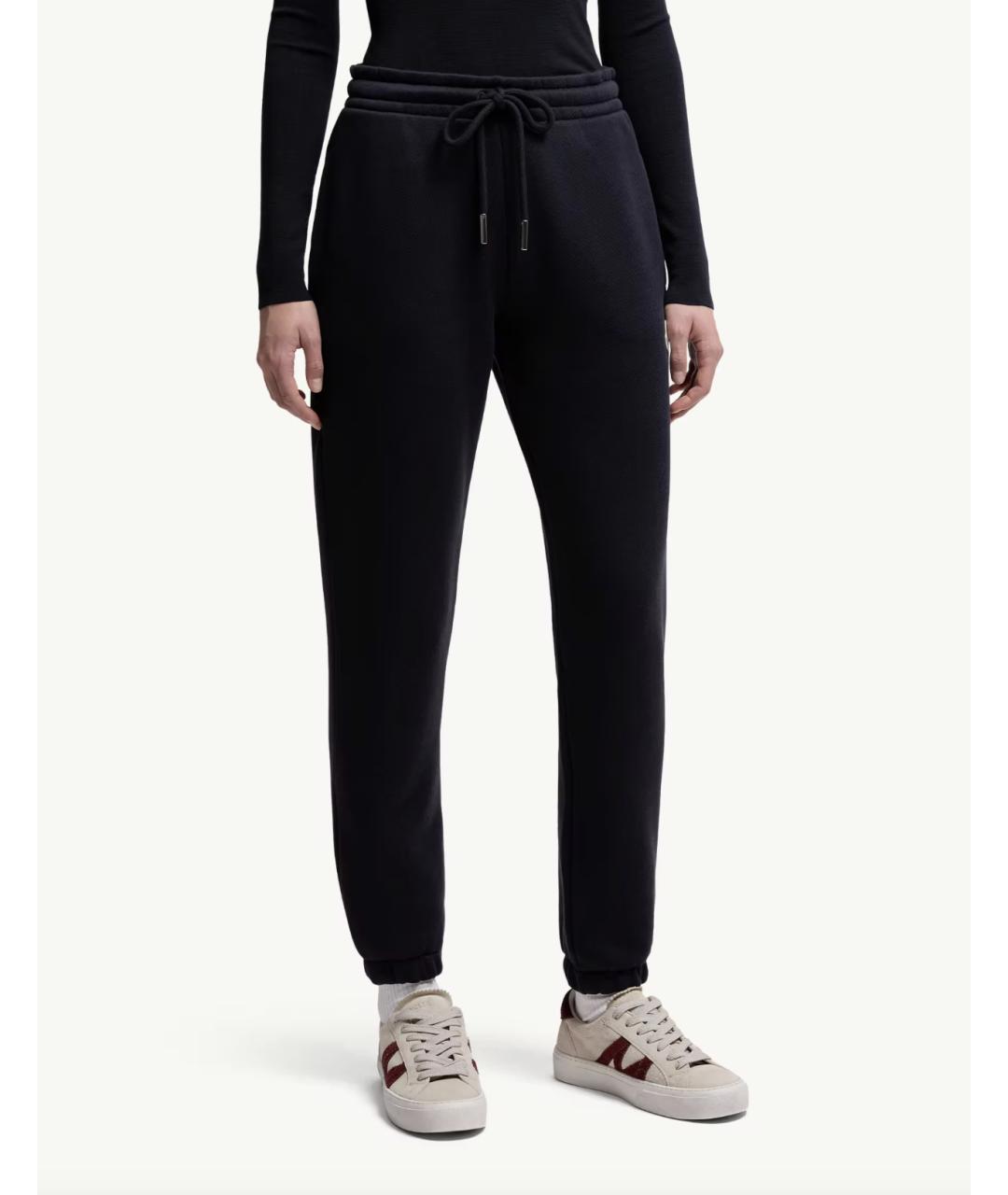 MONCLER Темно-синие хлопковые прямые брюки, фото 3