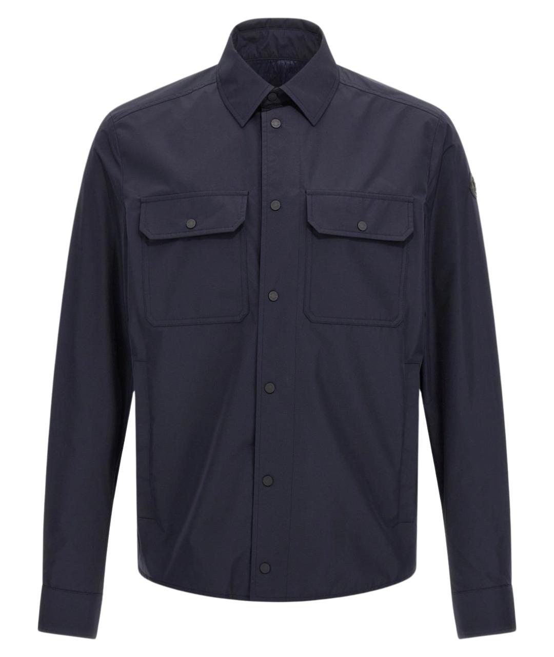 MONCLER Темно-синяя полиамидовая куртка, фото 1