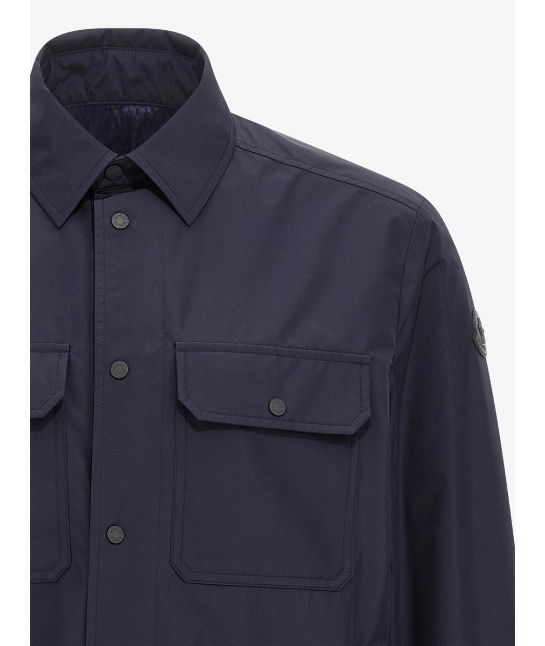 MONCLER Темно-синяя полиамидовая куртка, фото 3