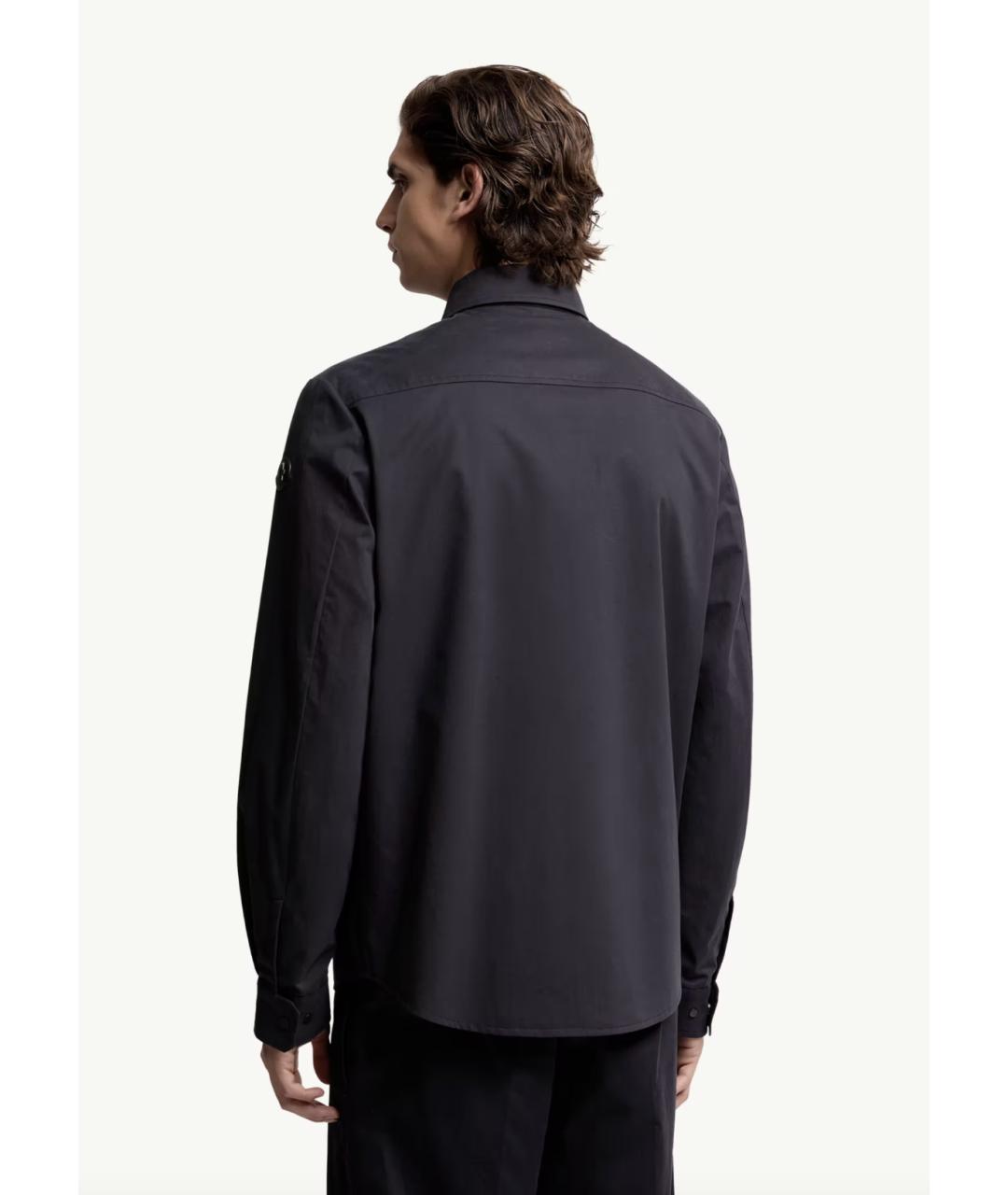 MONCLER Темно-синяя хлопковая кэжуал рубашка, фото 5
