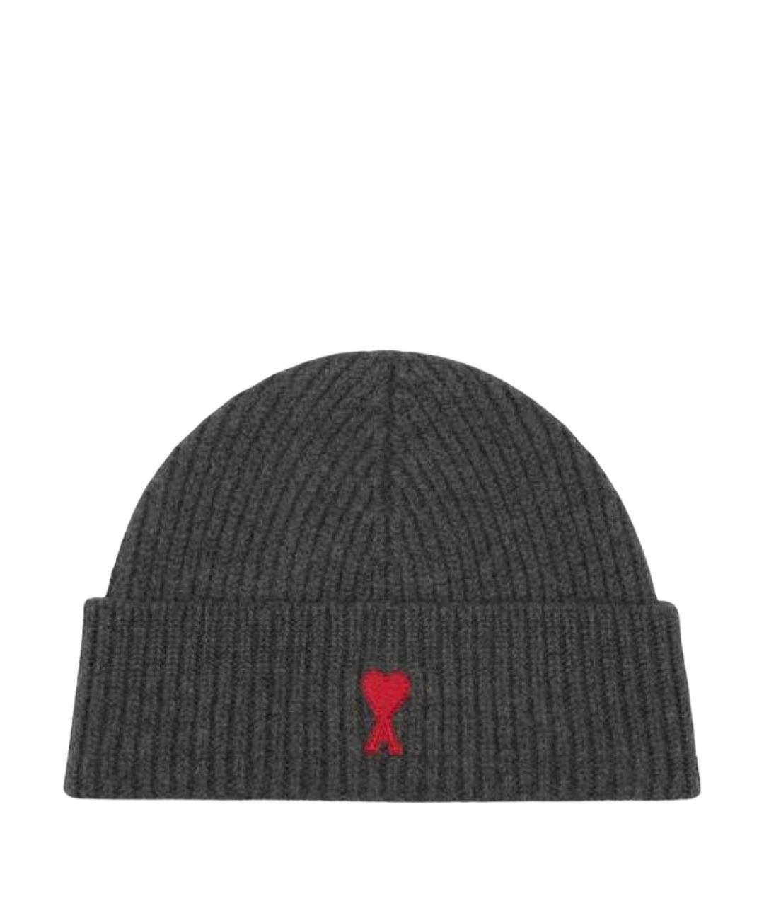 Ami Paris Серая шерстяная шапка, фото 1