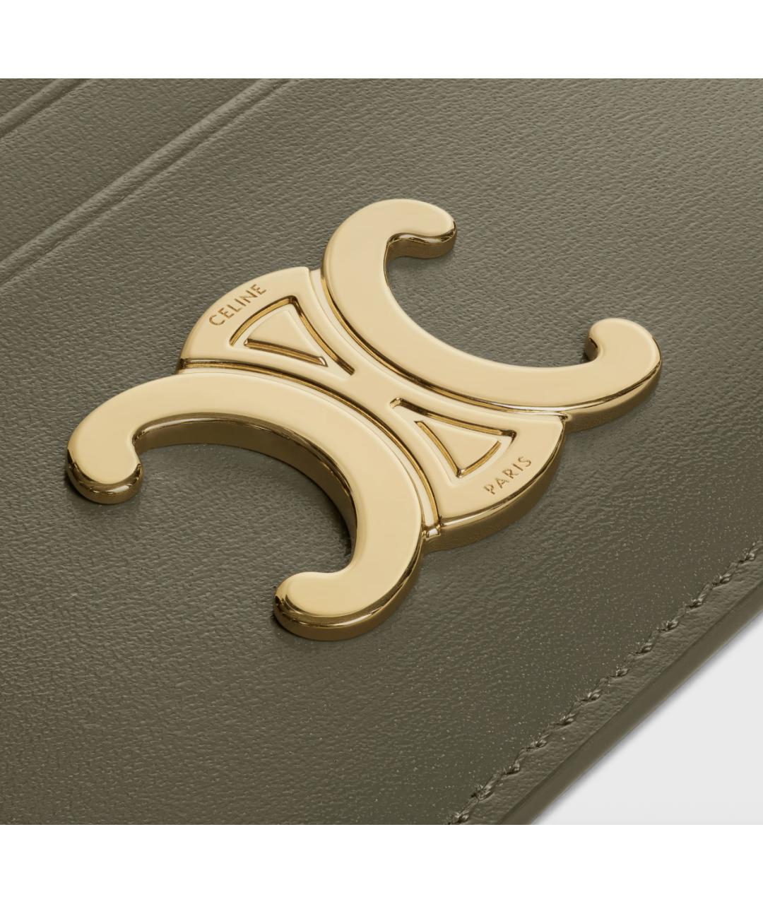 CELINE Зеленый кожаный кардхолдер, фото 4