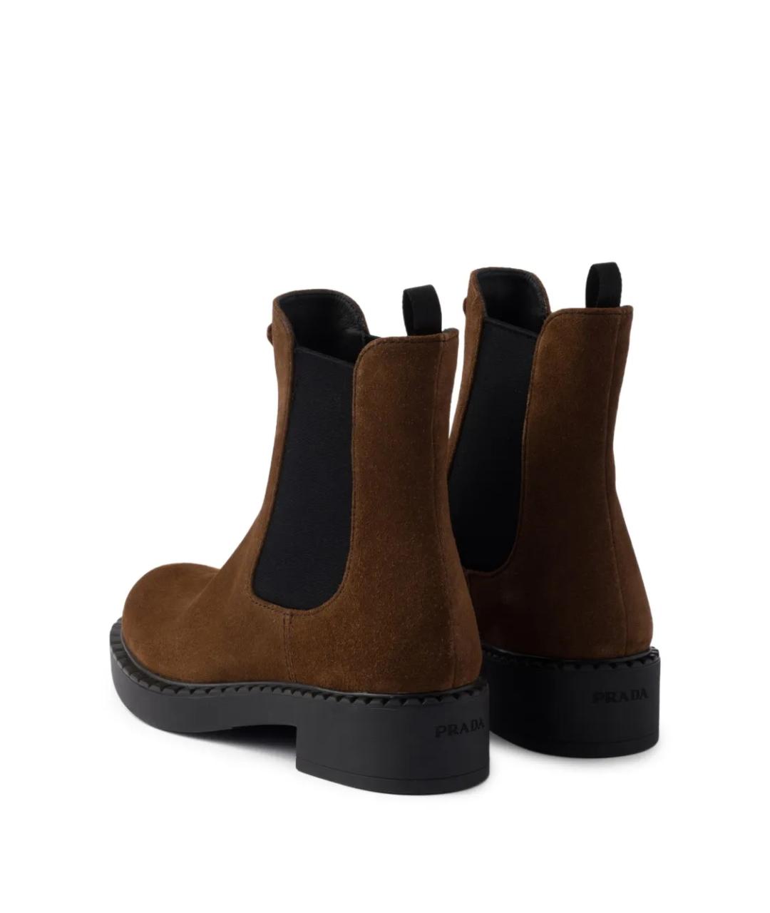 PRADA Коричневые замшевые ботинки, фото 3