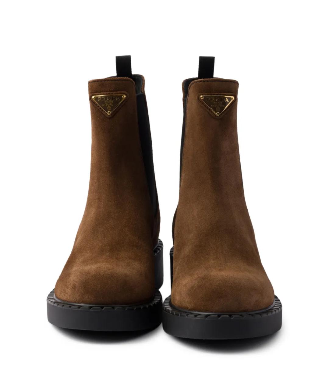 PRADA Коричневые замшевые ботинки, фото 5