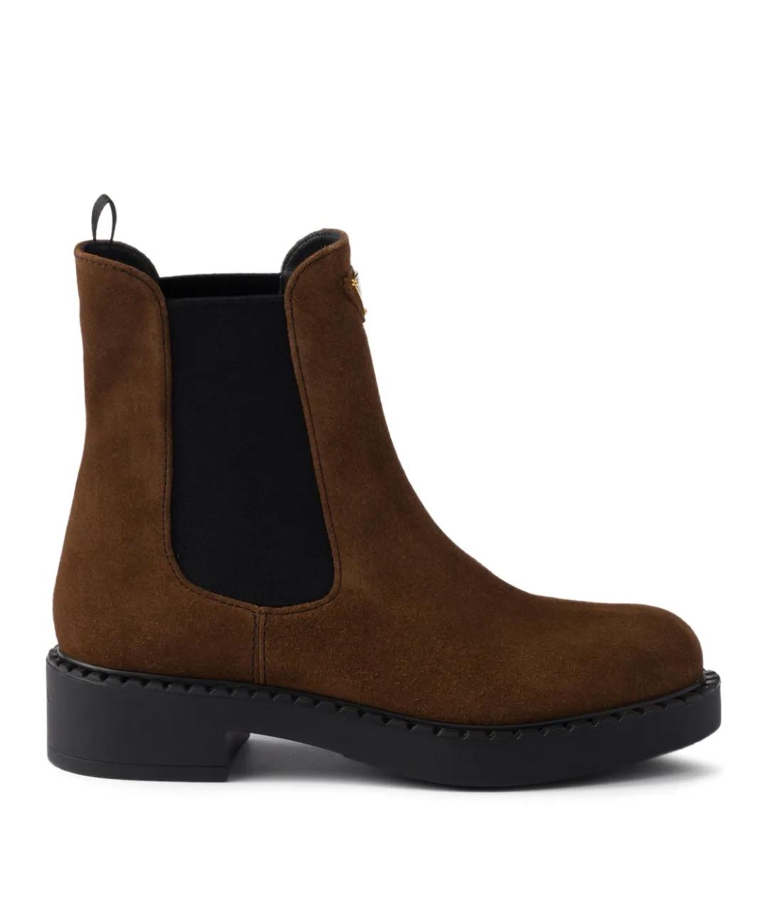 PRADA Коричневые замшевые ботинки, фото 6