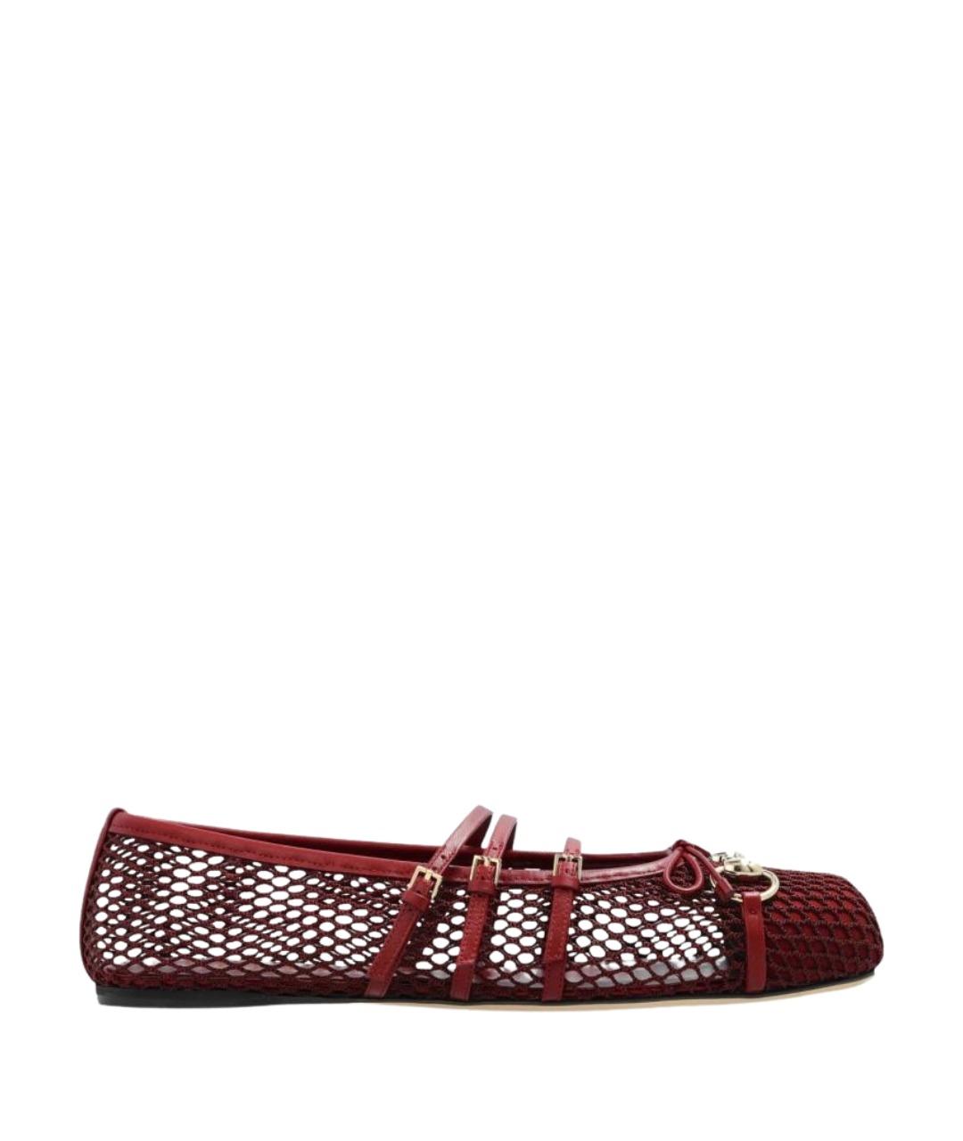 GUCCI Бордовые балетки, фото 1