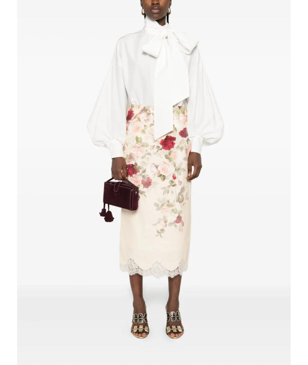 ZIMMERMANN Мульти льняная юбка миди, фото 2