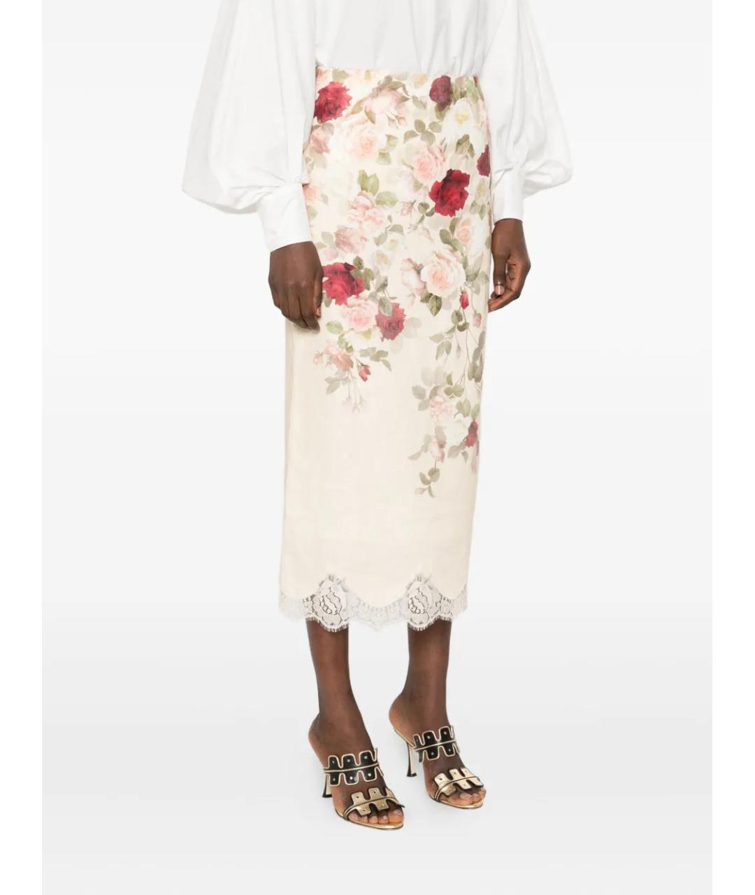ZIMMERMANN Мульти льняная юбка миди, фото 3