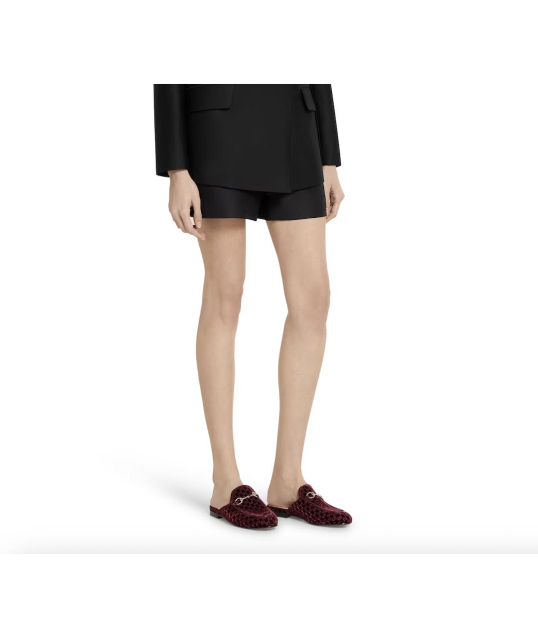 GUCCI Бордовые текстильные мюли, фото 3