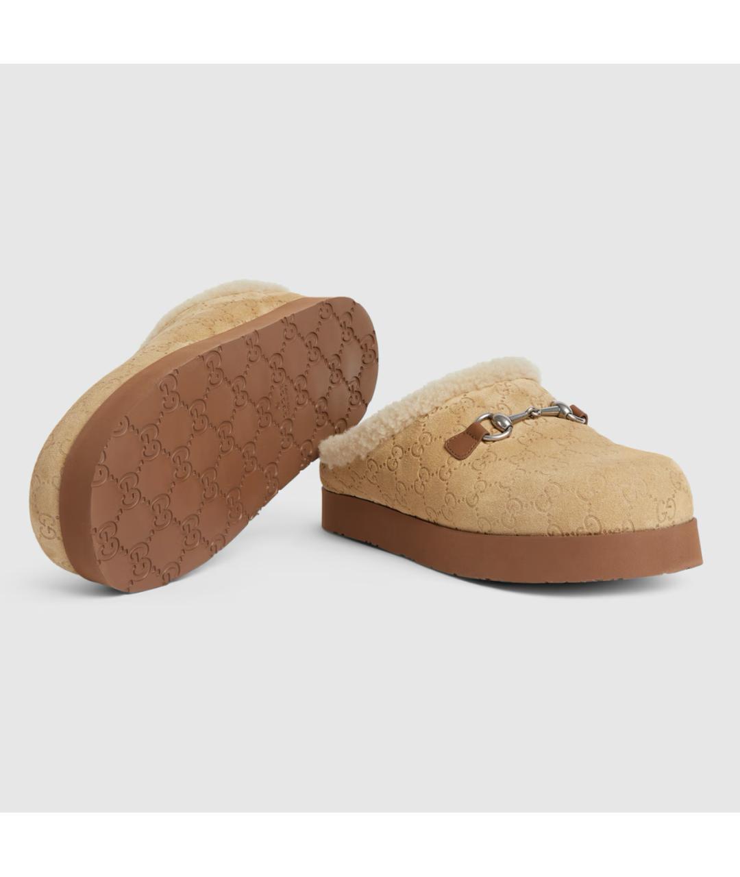 GUCCI Бежевые замшевые слипоны, фото 3