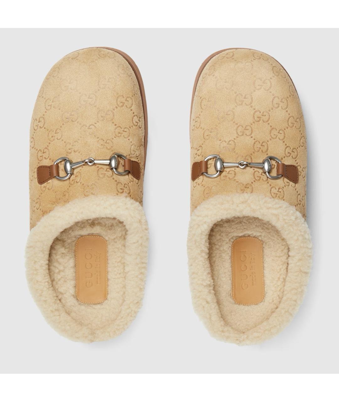 GUCCI Бежевые замшевые слипоны, фото 2