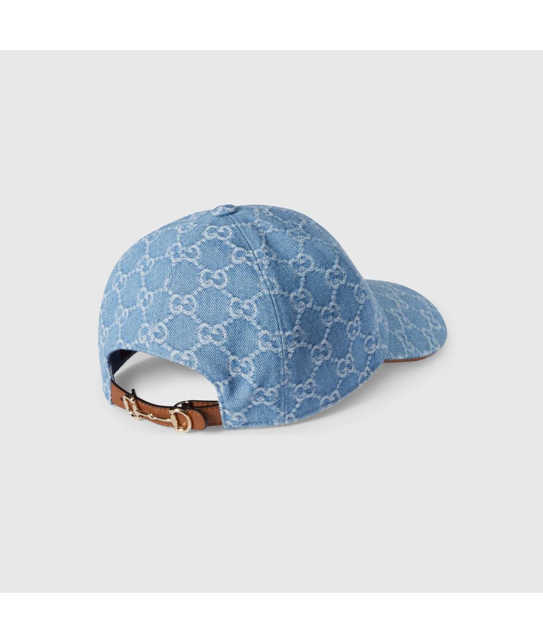 GUCCI Голубая хлопковая кепка, фото 4